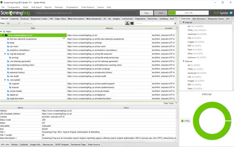screaming frog seo chrome extension